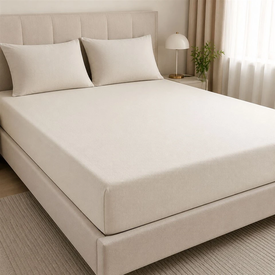 Luksus Minimalistisk Strikket Stof Fitted Sheet Cover